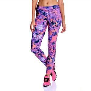 CHAMPION Absolute‎ Powertrain Athletic Leggings Women Sz XS Purple Abstract Y2K